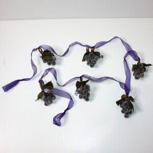 Life at Home 6' Garland Purple Sugared Grapes Cluster Bunches Christmas Decor